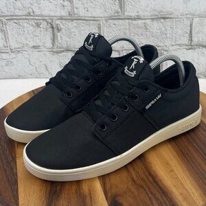 Supra Stacks Terry Kennedy Mens 8 Black White Canvas Low Top Lace Up Skate Shoes